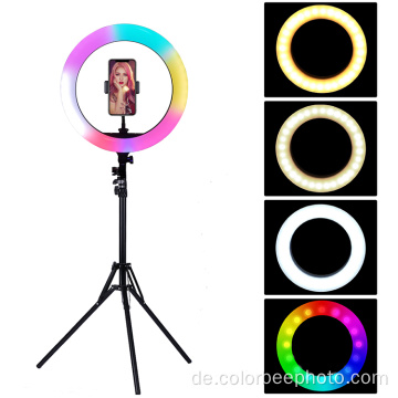 USB-betriebenes 14&#39;&#39; RGB-Ringlicht mit Stativ